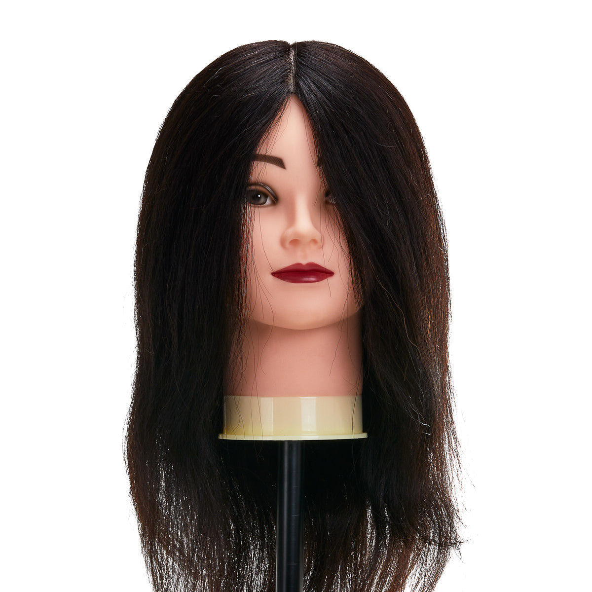 Gabbiano WZ1 hairdressing training head, natural hair, color 1#, length 16"