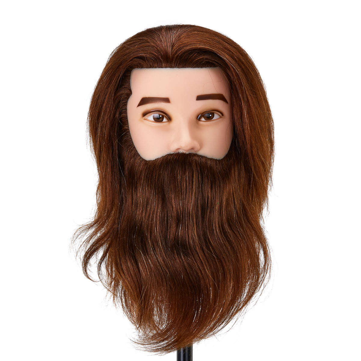 Gabbiano WZ4 training head with beard, natural hair, color 4#, length 8"+6"