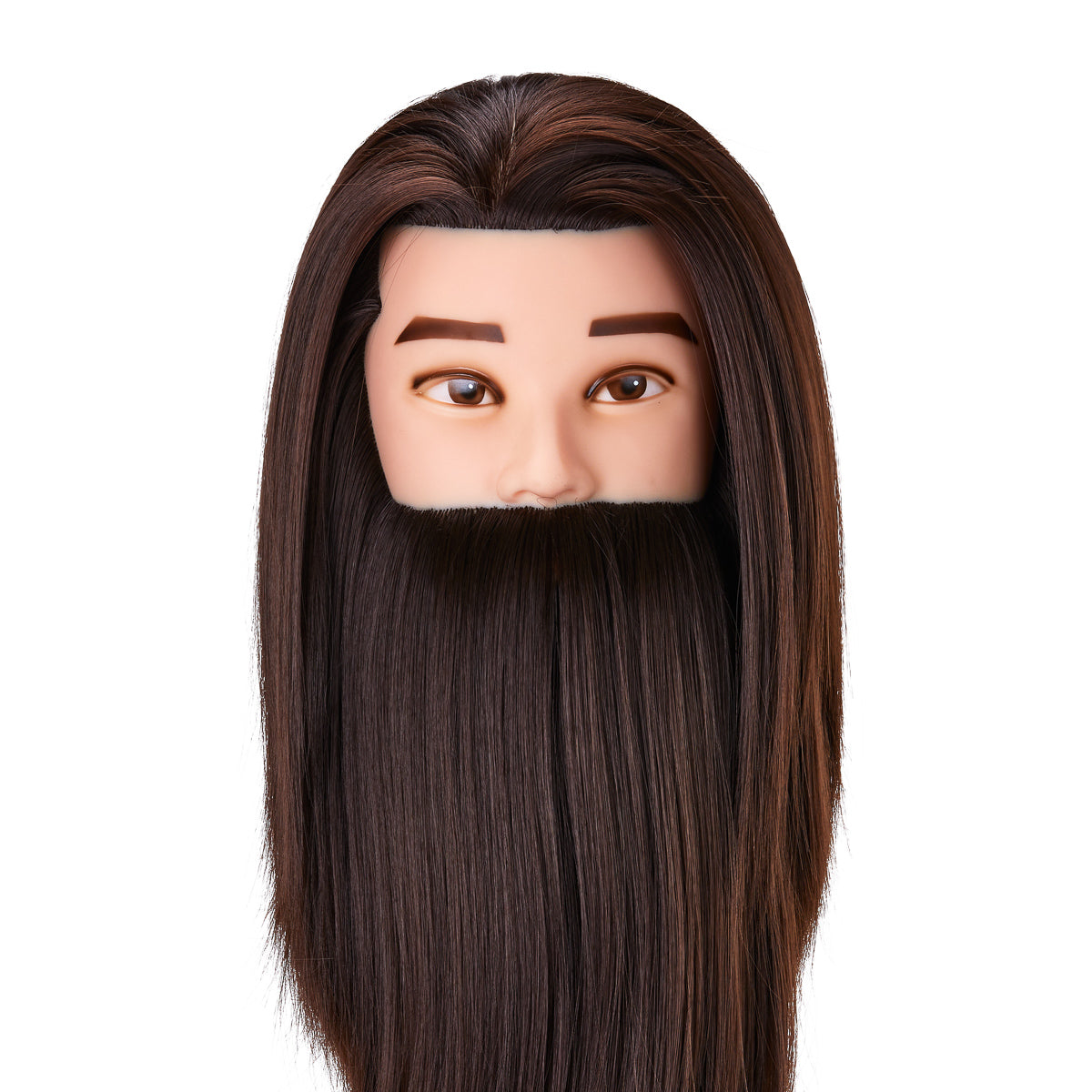 Gabbiano WZ4 training head with beard, synthetic hair, color 4#, length 8"+6"