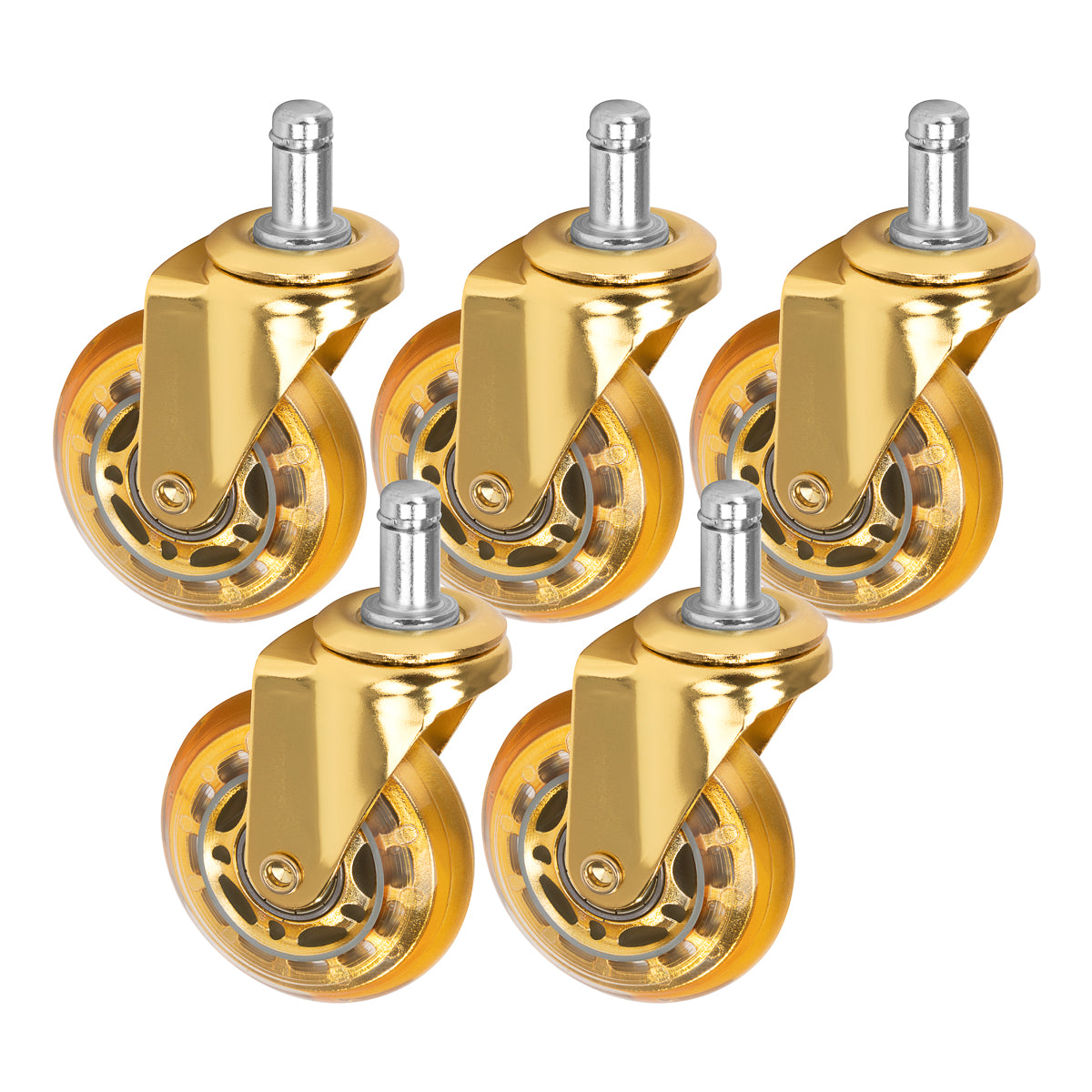 Roll Speed gold press-on stool wheel set of 5 pieces