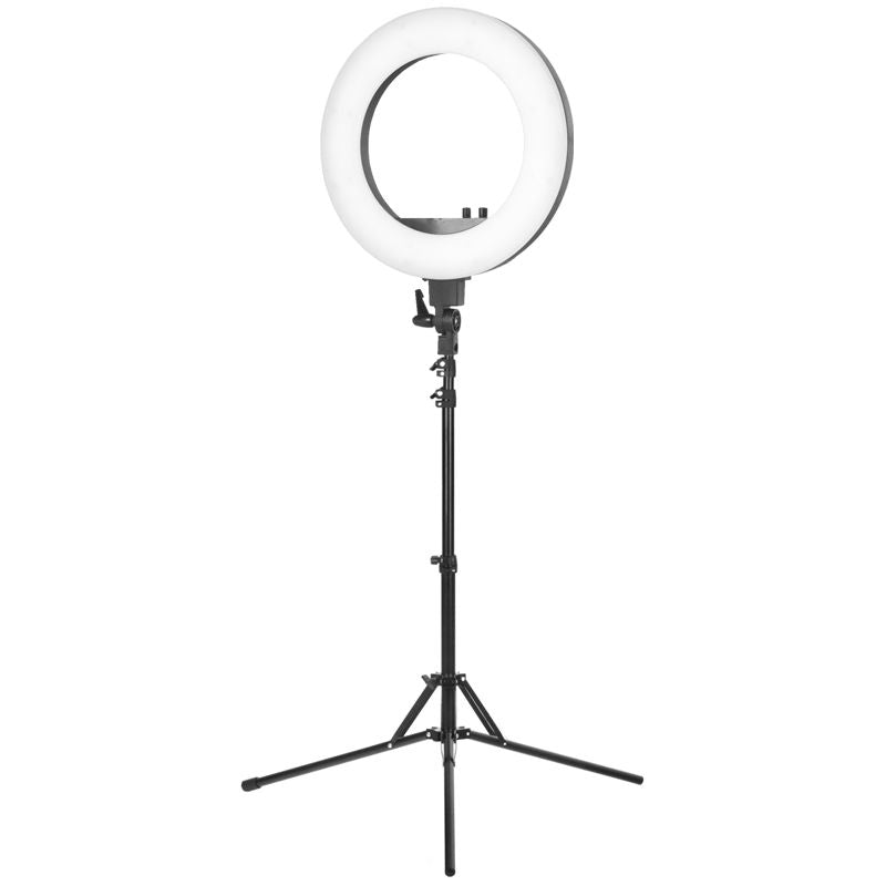 Ringlampe ring light 18" 48w led schwarz + stativ