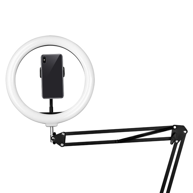 Schreibtischlampe ring light 10" 8w led schwarz