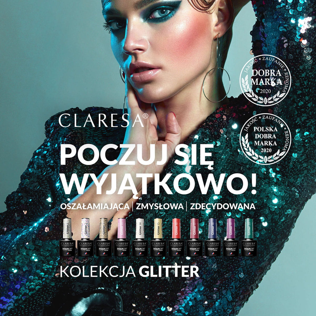 CLARESA Gel Politur GLITTER 18 -5g